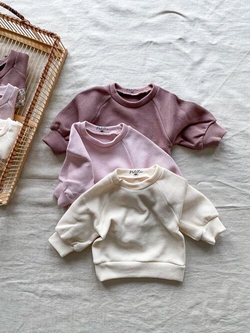 Baby cotton sweatshirt / balloon sleeves