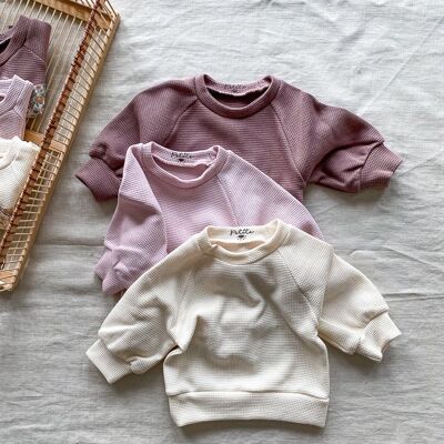 Baby cotton sweatshirt / balloon sleeves