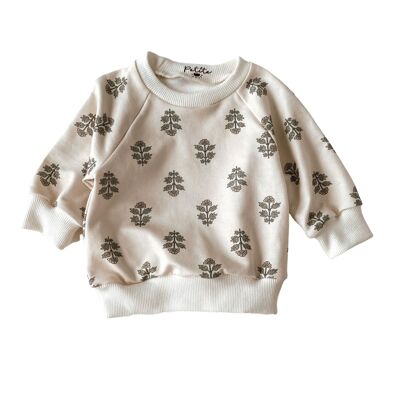 Baby-Baumwoll-Sweatshirt / Blumenmuster