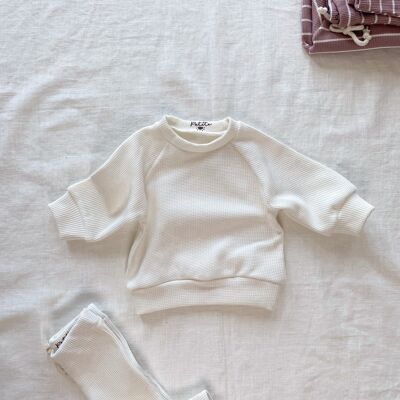 Baby-Sweatshirt aus Baumwolle / Elfenbein