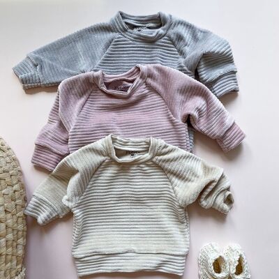 Baby-Sweatshirt aus Baumwolle / gerippt