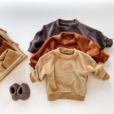 Baby-Sweatshirt aus Baumwolle / gerippt