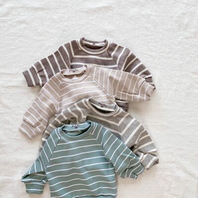 Baby-Sweatshirt aus Baumwolle / Streifen