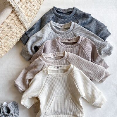 Baby-Baumwoll-Sweatshirt / Waffelmuster