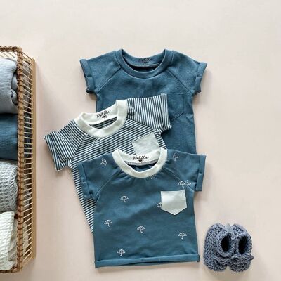 Baby-Baumwoll-T-Shirt / blau