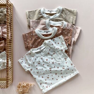 Baby-Baumwoll-T-Shirt / kleine Blumen
