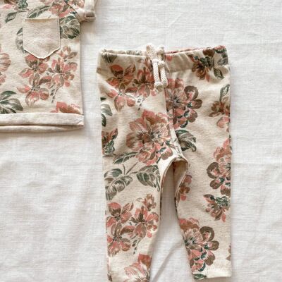 Baby leggings / linen floral