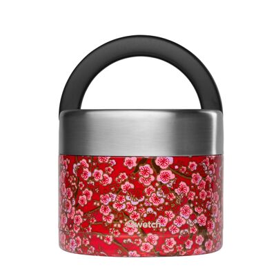 Lunch handle box 850 ml Flowers red