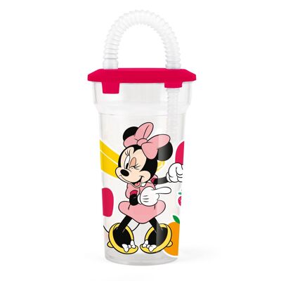 Minnie HappyTimes glass with straw 40 cl