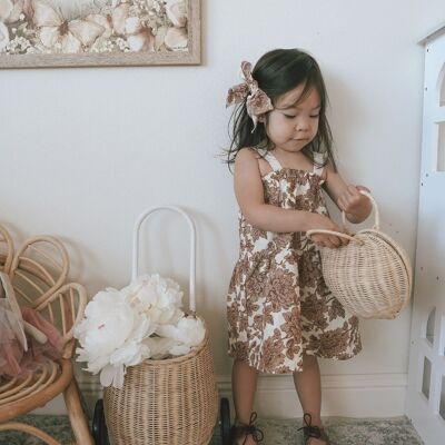 Vestido baby lino / floral tan