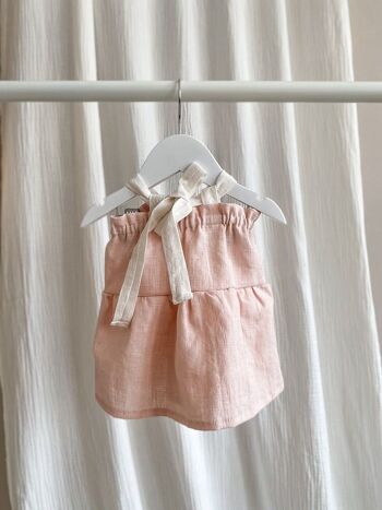 Robe en lin bébé / teintes girly 8