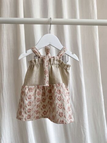 Robe en lin bébé / teintes girly 9