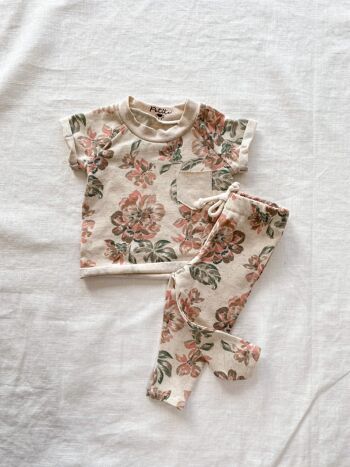 T-shirt en lin pour bébé / fleuri 2