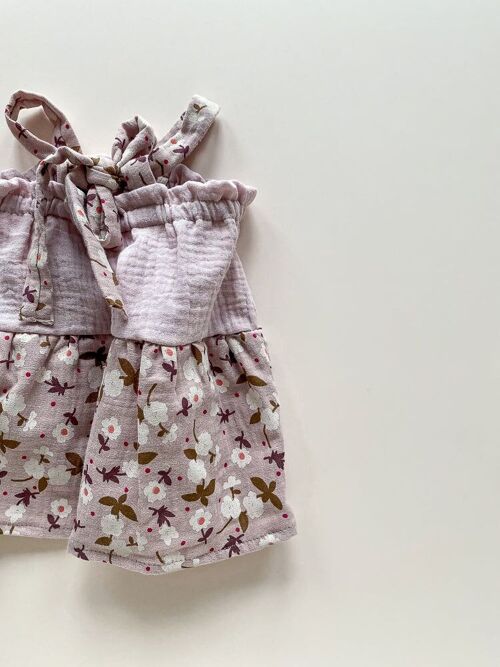 Baby muslin dress / lilac boho