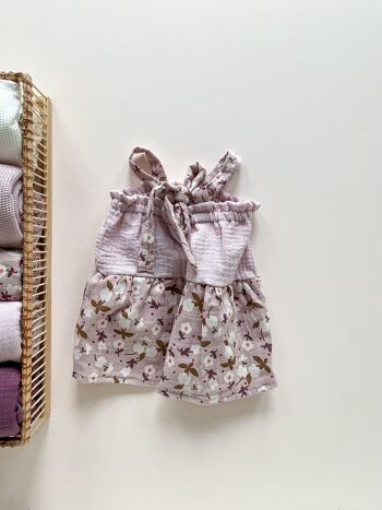 Robe bébé mousseline / bohème lilas 2