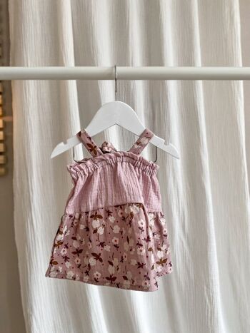 Robe bébé mousseline / bohème lilas 3