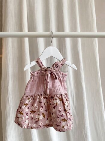 Robe bébé mousseline / bohème lilas 4