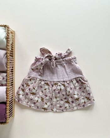 Robe bébé mousseline / bohème lilas 6