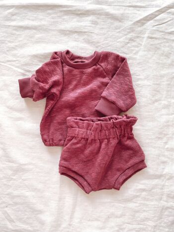 Sweat bébé coton bio / framboise 5