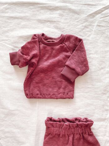 Sweat bébé coton bio / framboise 6