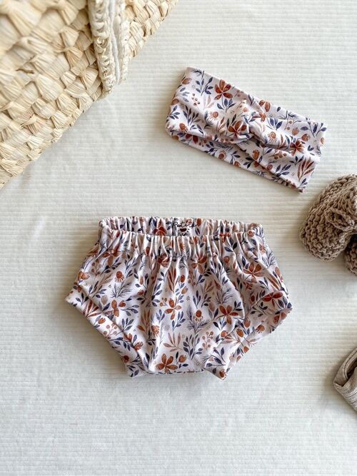 Baby shorts / terracotta floral