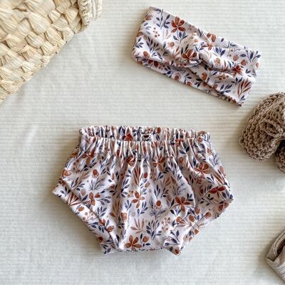 Baby shorts / terracotta floral