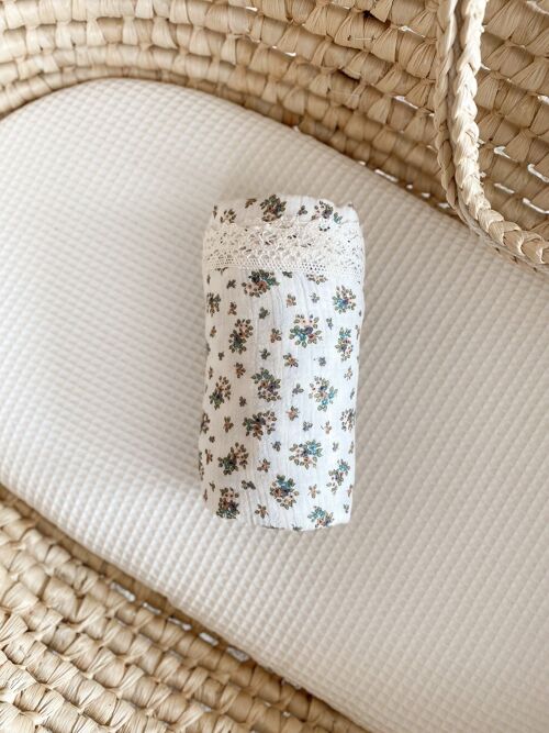 Baby swaddle / floral - blue