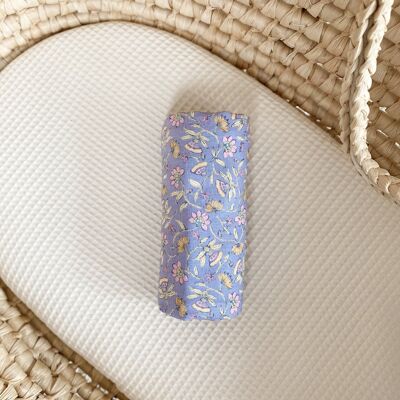 Baby swaddle / linen floral - blue