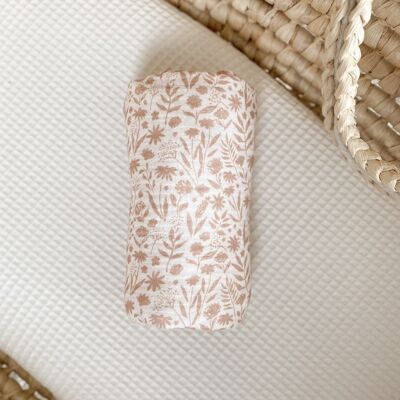 Baby swaddle / muslin wildflower - nude