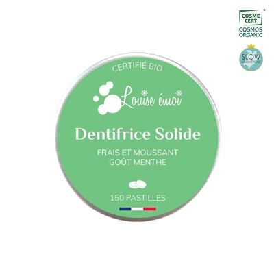 Dentifricio solido in pastiglie alla menta x 150 certificato biologico