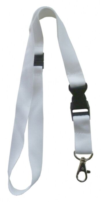 Tour de cou / cordons / porte-clés en polyester avec mousqueton rotatif, avec boucle et point de rupture de sécurité 7