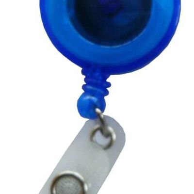 JOJO – Ausweishalter Ausweisclip Schlüsselanhänger, runde Form, Gürtelclip, Druckknopfschlaufe, Transparent