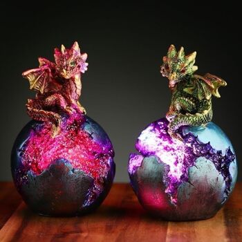 DLDrg-46 - Baby Dragon LED Geode Dragon Egg (asst) - Vendu en 1x unité/s par extérieur 2