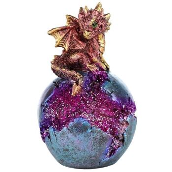 DLDrg-46 - Baby Dragon LED Geode Dragon Egg (asst) - Vendu en 1x unité/s par extérieur 3