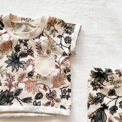 Camiseta de lino para bebé / floral