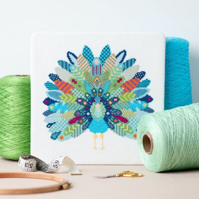 Mandala Peacock Cross Stitch Sewing Craft Kit