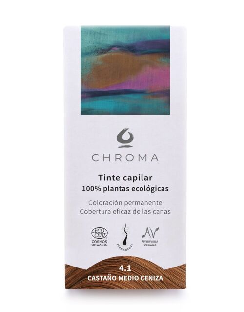 Tinte Vegetal Chroma - Castaño Medio Ceniza 4.1