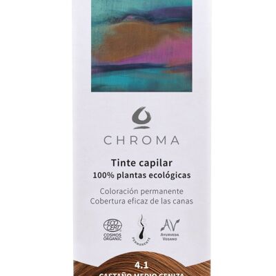 Colorante vegetale Chroma - Castano medio cenere 4.1