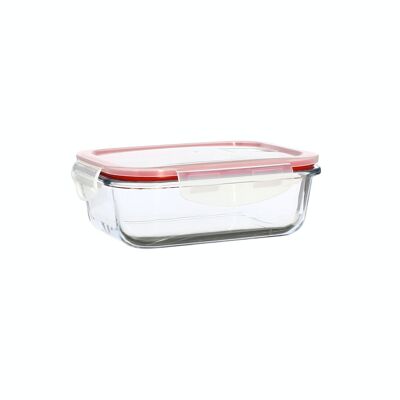 Batchcooking set - 6 airtight rectangular glass boxes