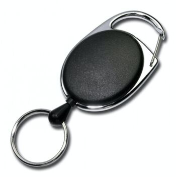 JOJO – Porte-carte d'identité Clip d'identification porte-clés forme ovale, porte-clés avec bordure en métal 6