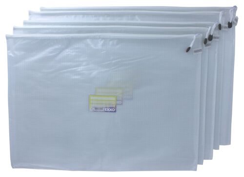 Kleinkrambeutel Mesh Bag Reißverschlussbeutel aus faserverstärkter PVC-Folie mit Reißverschluss – 5 Stück