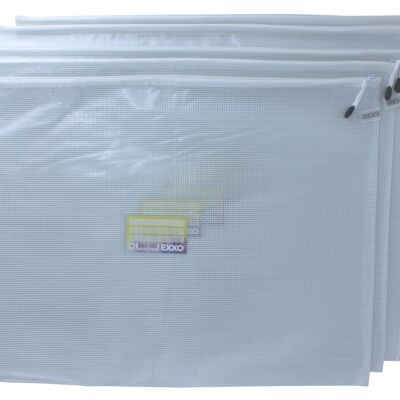 Petits sacs de rangement Mesh Bag Sacs à fermeture éclair en film PVC renforcé de fibres avec fermeture éclair - 5 pièces