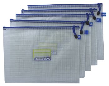 Petits sacs de rangement Mesh Bag Sacs à fermeture éclair en film PVC renforcé de fibres avec fermeture éclair - 5 pièces 3
