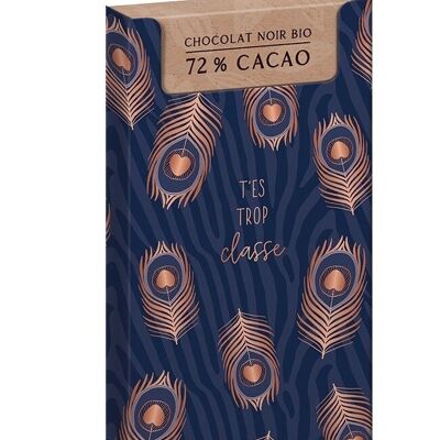Encouragement - chocolat BIO NOIR 70g «T'es trop classe»