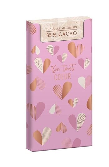 Encouragement - chocolat BIO AU LAIT 70g «De tout coeur» 2