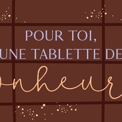 Intimité - chocolat BIO NOIR 40g «Pour toi» (Tablette)