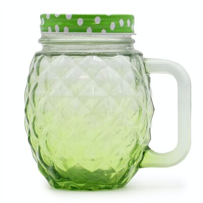 FMJ-02 - Funky Mason Jar - Pineapple - Green - Sold in 24x unit/s per outer