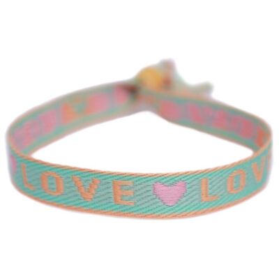 Bracelet tissé amour pastel