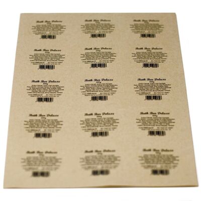 GMSoapLB-07 - One Sheet of 15 Greenman Soap Labels - Bath Bar Deluxe - Sold in 1x unit/s per outer
