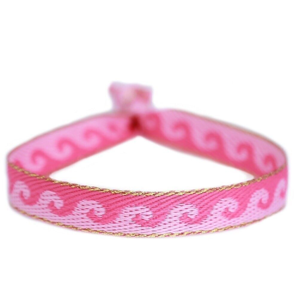 Bracciale intrecciato onde rosa